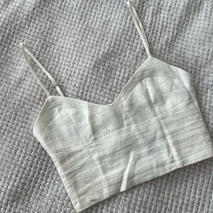 Bershka white crop top